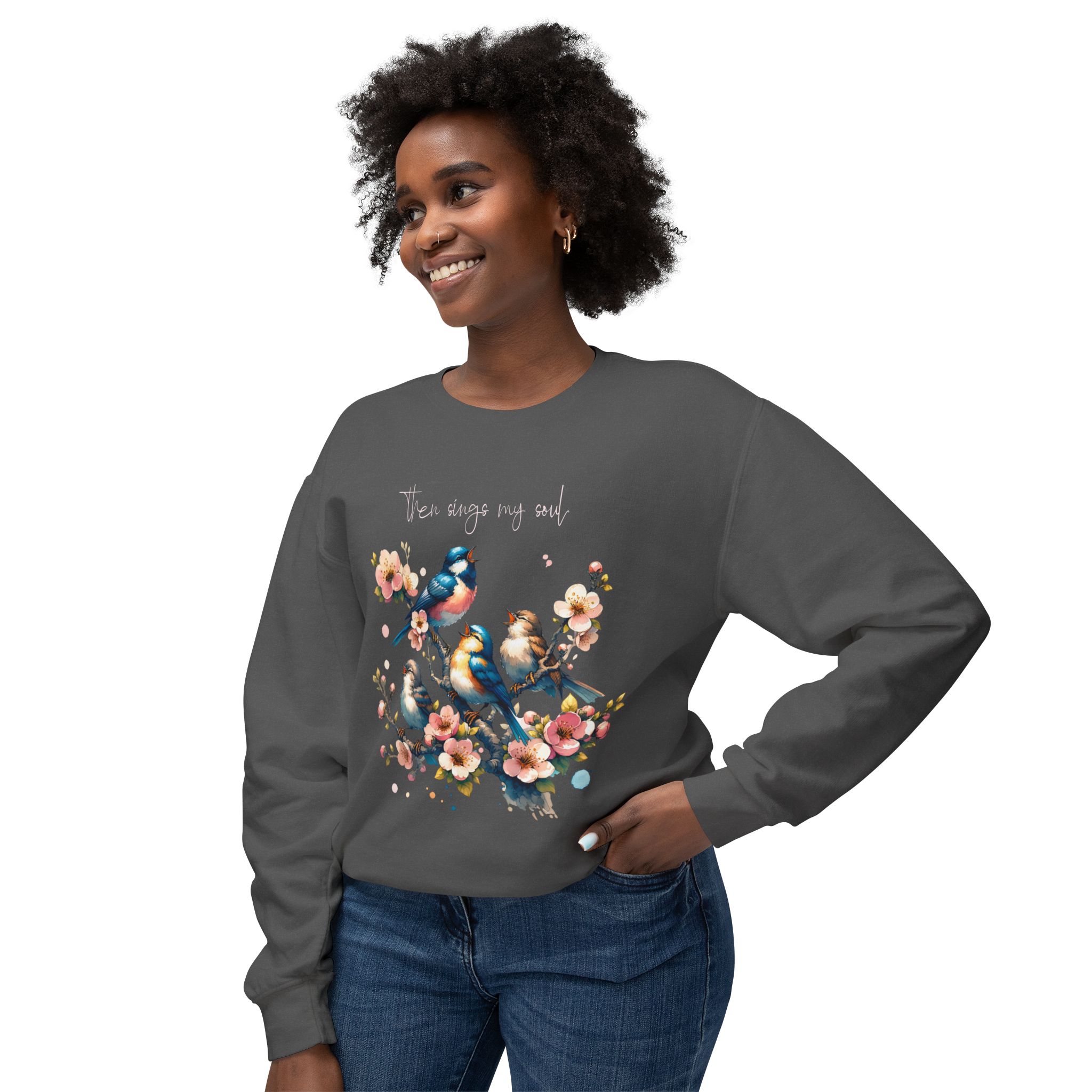 Then Sings My Soul | Comfort Colors® Blossom & Birds Sweatshirt - Image 15