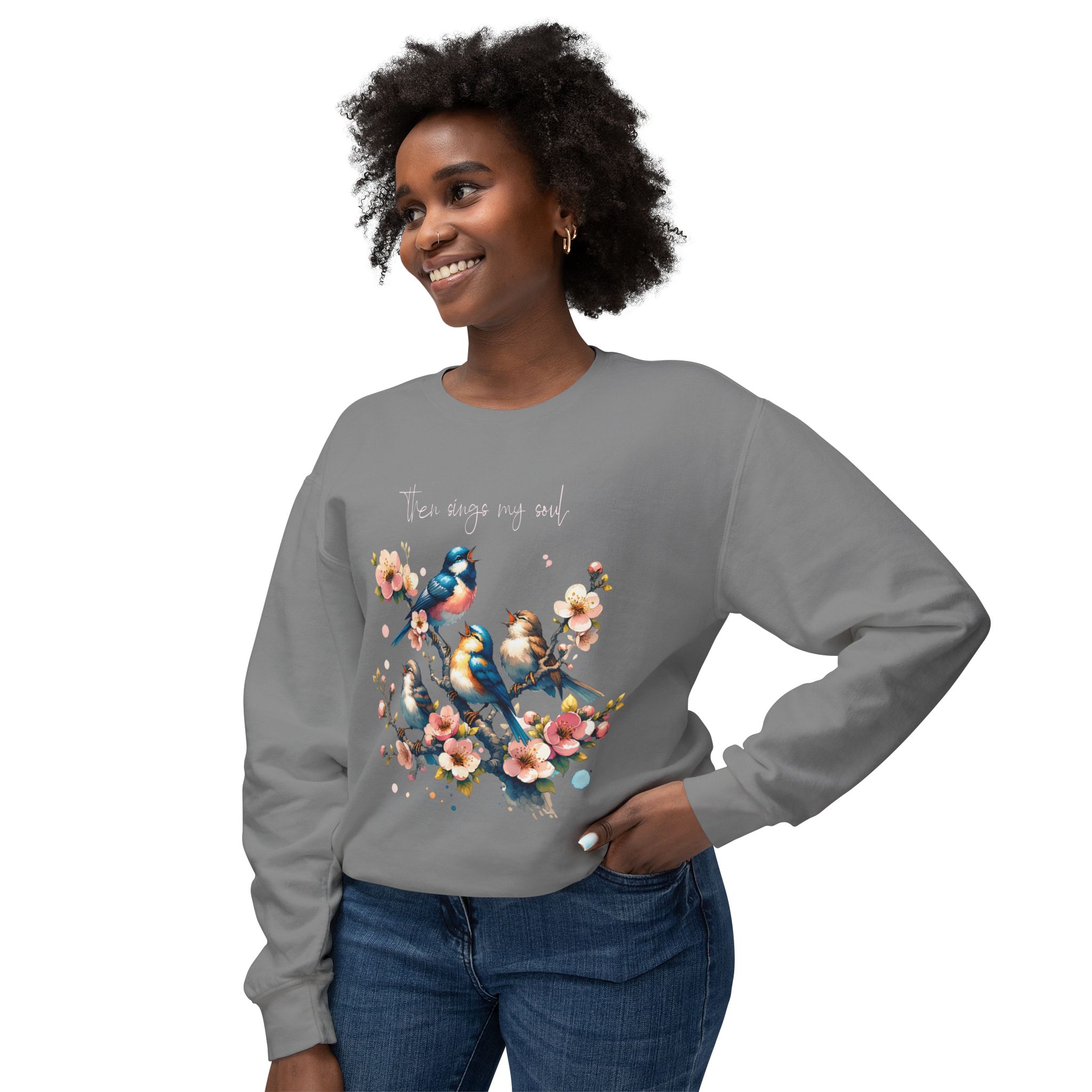 Then Sings My Soul | Comfort Colors® Blossom & Birds Sweatshirt - Image 19