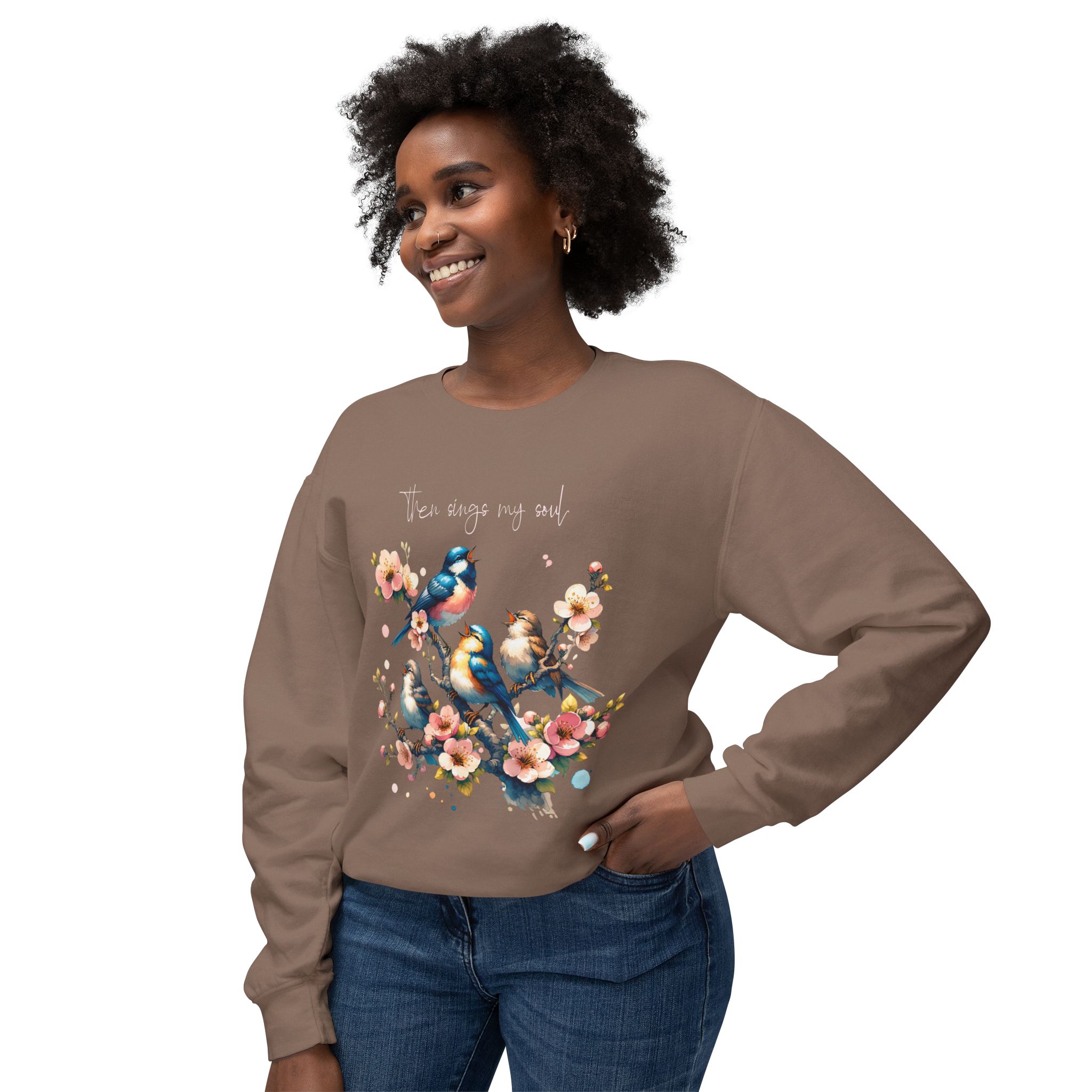 Then Sings My Soul | Comfort Colors® Blossom & Birds Sweatshirt - Image 11