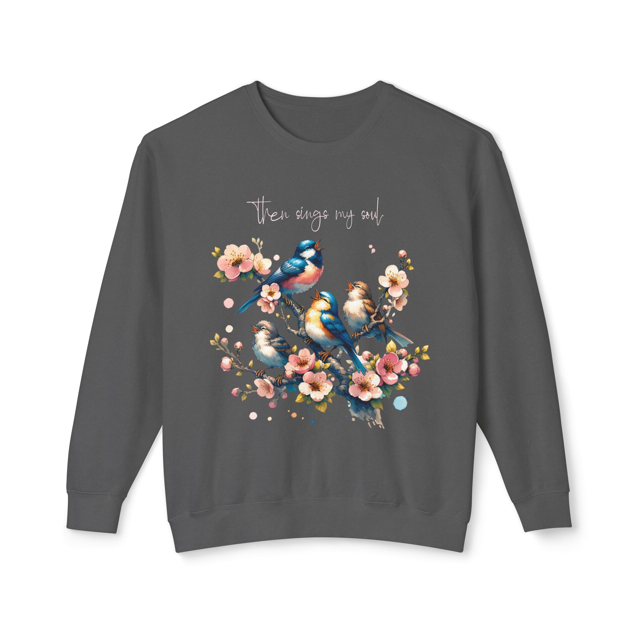 Then Sings My Soul | Comfort Colors® Blossom & Birds Sweatshirt - Image 13