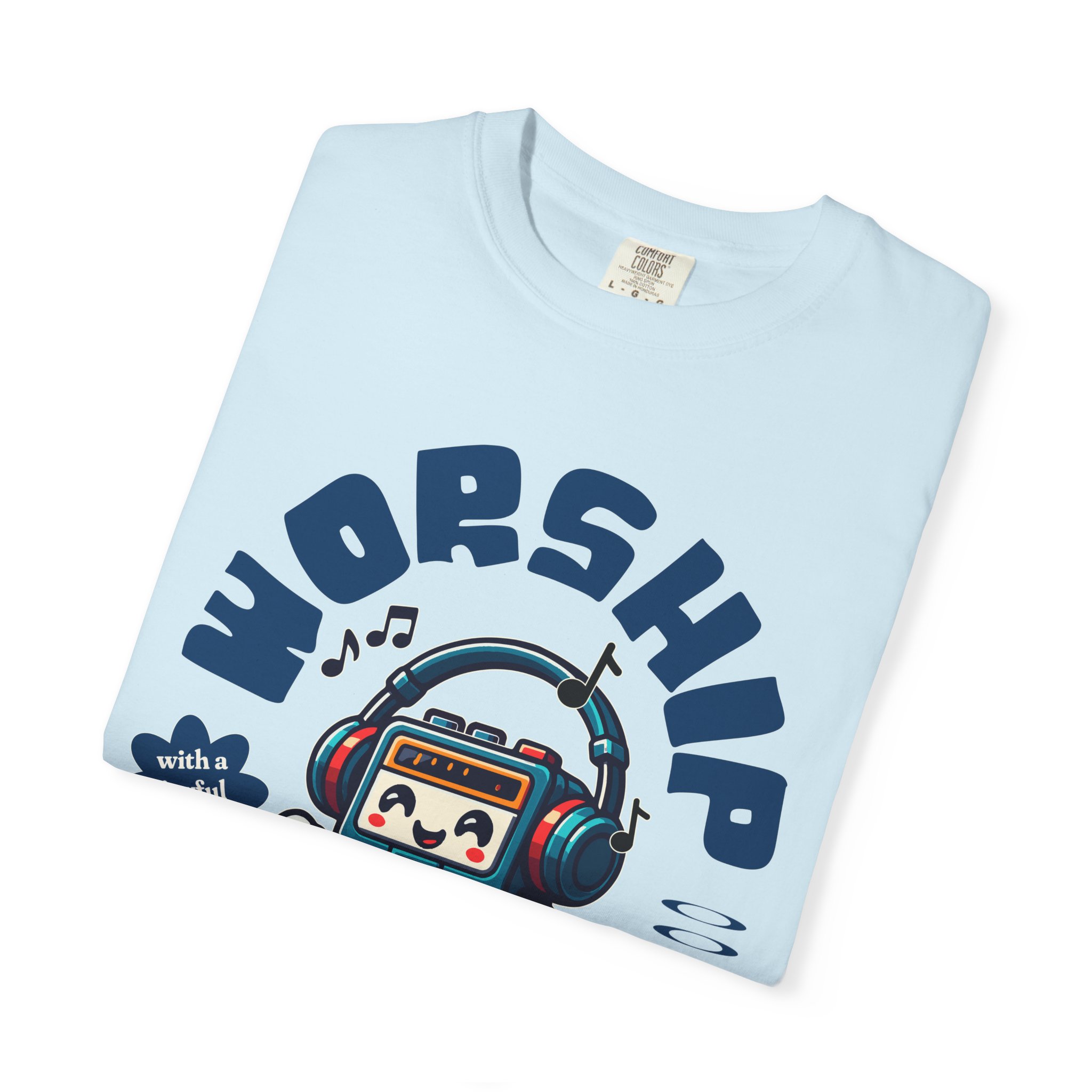 "Worship the Lord" Walkman Comfort Colors® T-Shirt - Image 47