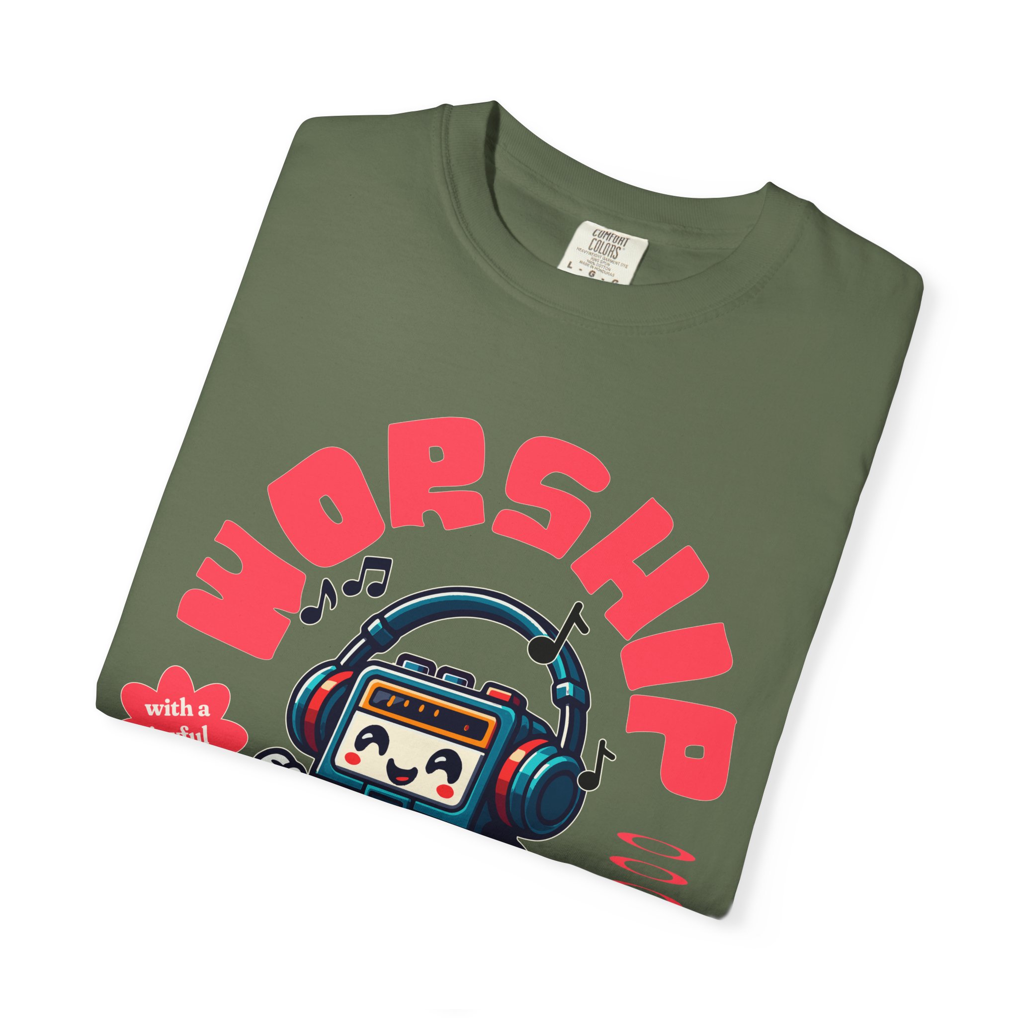 "Worship the Lord" Walkman Comfort Colors® T-Shirt - Image 35