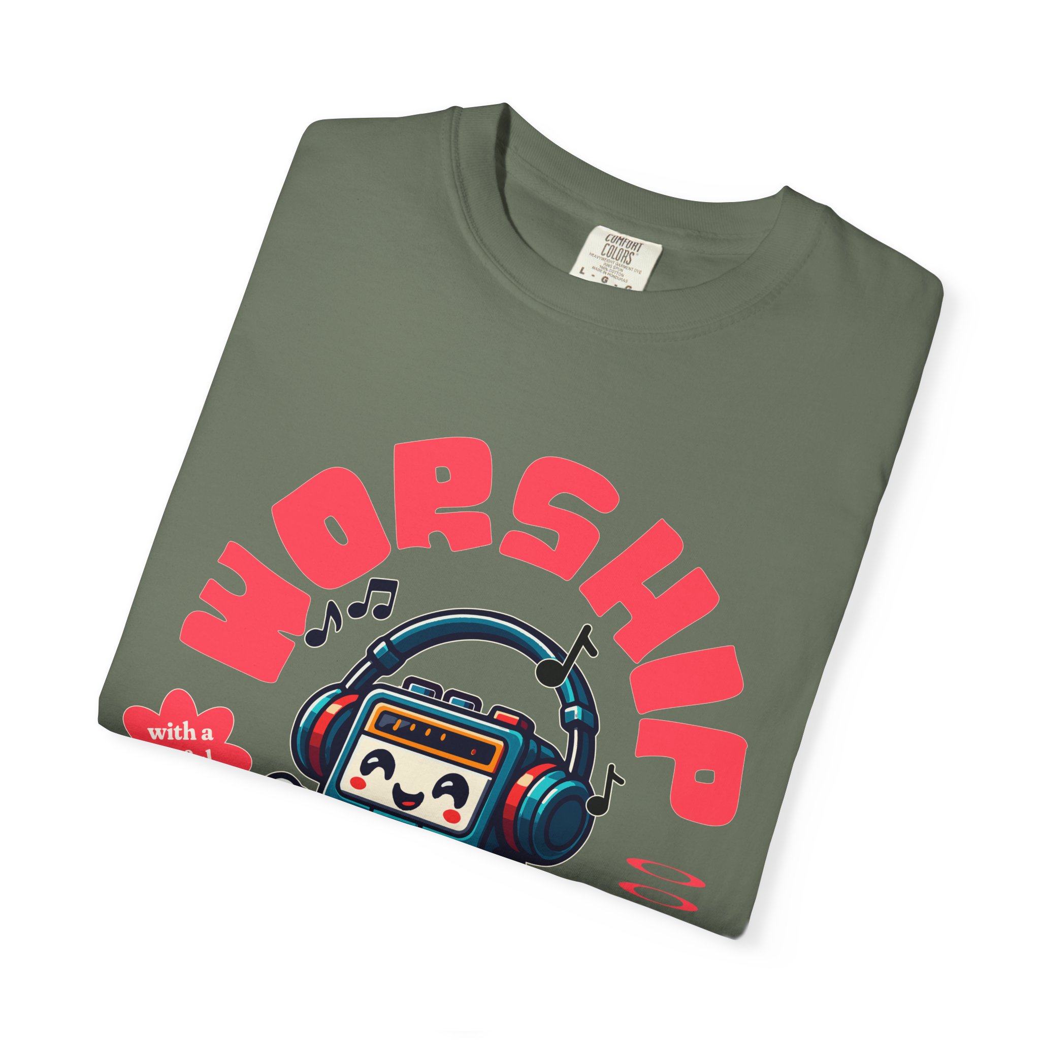 "Worship the Lord" Walkman Comfort Colors® T-Shirt - Image 43