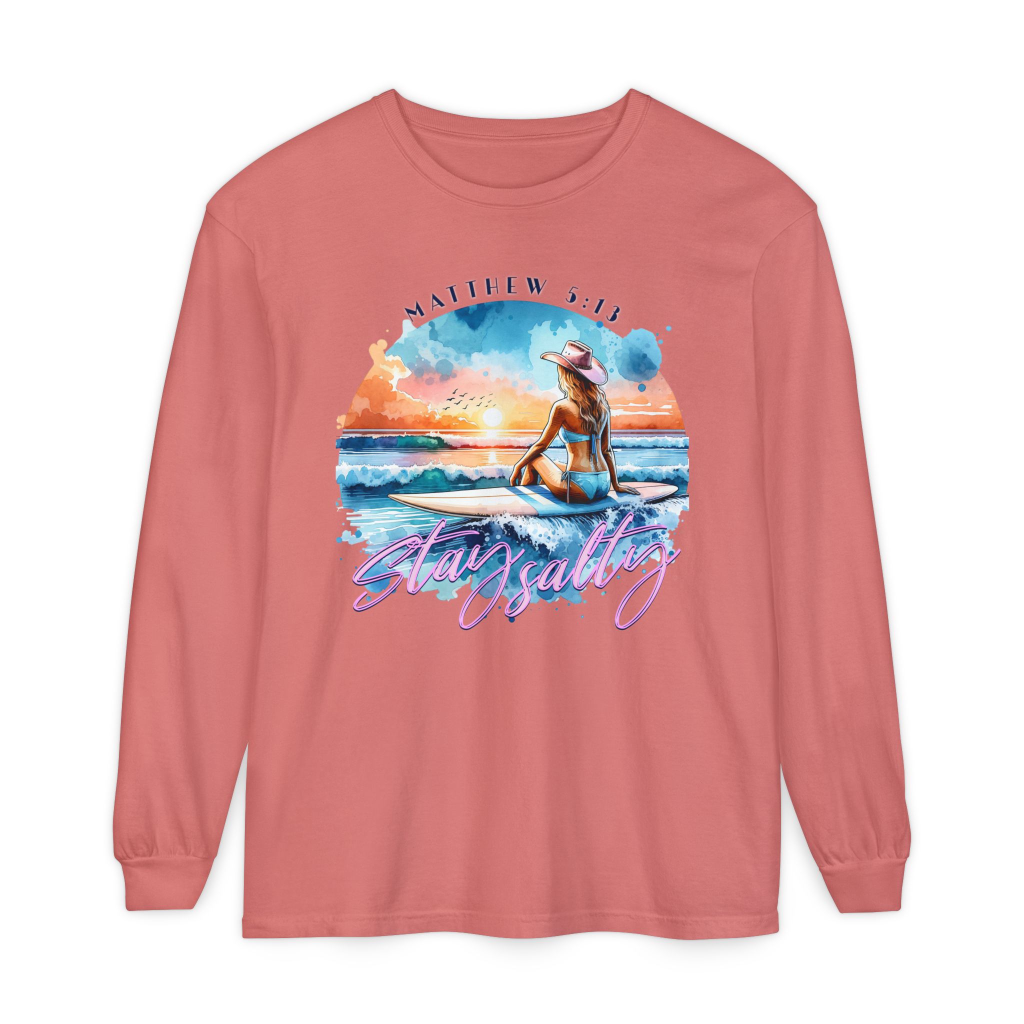 "Stay Salty" Beach Vibes– Comfort Colors® Long Sleeve Tee - Image 66