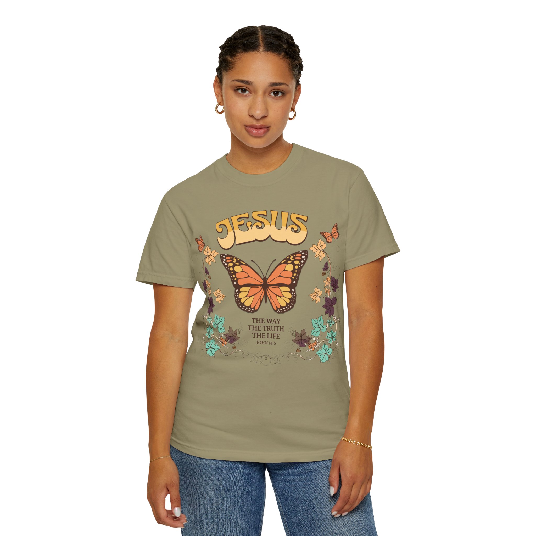 Jesus • The Way, The Truth, The Life – Monarch Butterfly Comfort Colors Tee - Image 36