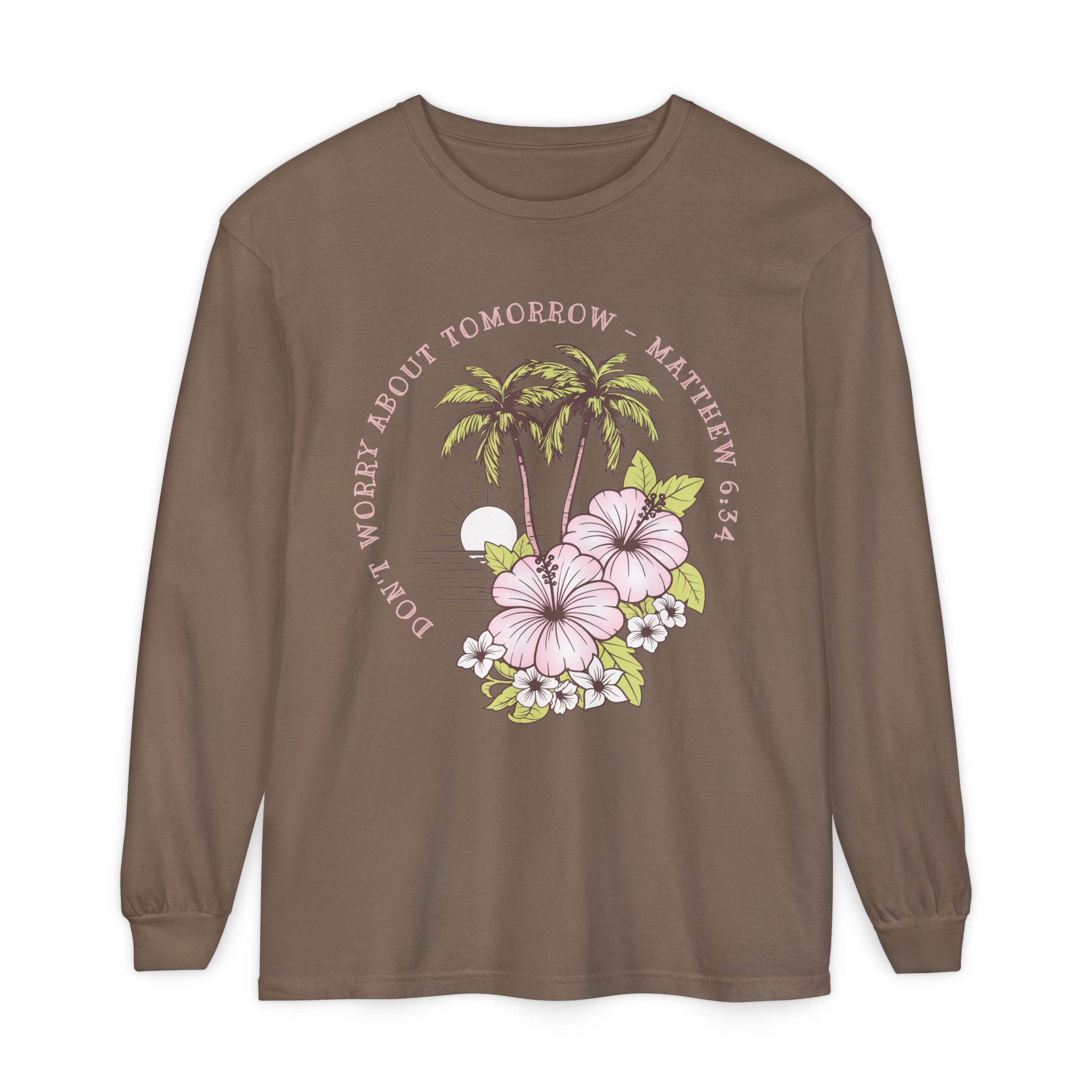 Don’t Worry About Tomorrow – Matthew 6:34 | Comfort Colors® Long Sleeve Tee - Image 21