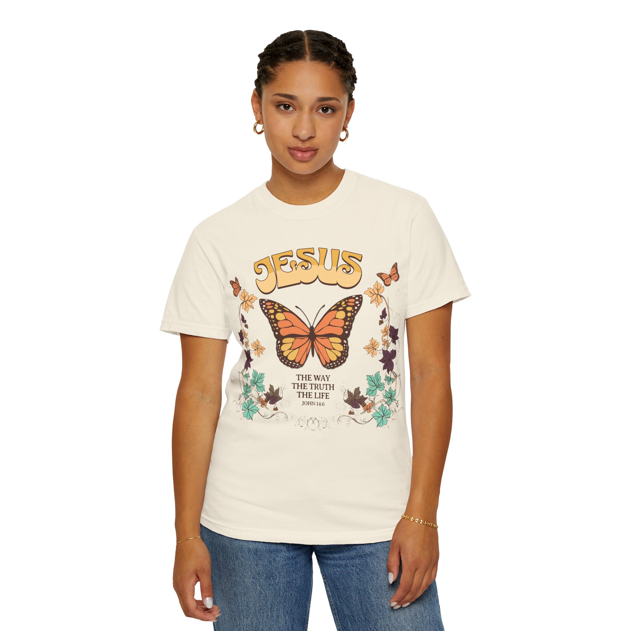 Jesus • The Way, The Truth, The Life – Monarch Butterfly Comfort Colors Tee - Image 20